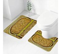 FEHWI Alfombra Baño 2 Piezas,Alfombrilla Antideslizante y Secado Rápido Lavable,Alfombrilla para Bañera,Baño,Ducha,WC,Manijas de Puertas y Decoraciones de Pared Tradicionales de Fez, Marruecos