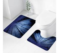 FEHWI Alfombra Baño 2 Piezas,Alfombrilla Antideslizante y Secado Rápido Lavable,Alfombrilla para Bañera,Baño,Ducha,WC,Perspectiva del Contorno Oscuro del Bosque seco y Pino en la Noche con Cielo EST