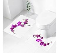 FEHWI Alfombra Baño 2 Piezas,Alfombrilla Antideslizante y Secado Rápido Lavable,Alfombrilla para Bañera,Baño,Ducha,WC,Decoración Magenta, orquídeas Silvestres, pétalos, Flores, Rama, romántico, fluj
