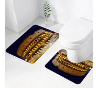 FEHWI Alfombra Baño 2 Piezas,Alfombrilla Antideslizante y Secado Rápido Lavable,Alfombrilla para Bañera,Baño,Ducha,WC,Coliseo de Noche, Manto Romano bajo Las Luces, majestuosa cúpula en el Cielo noc