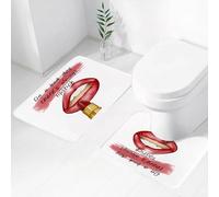 FEHWI Alfombra Baño 2 Piezas,Alfombrilla Antideslizante y Secado Rápido Lavable,Alfombrilla para Bañera,Baño,Ducha,WC,Remedio para un Mal día: Cómo los labiales transforman emociones con Trazos de c