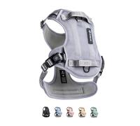 Fei and Eve Signature MagEase - Arnés para Perro, sin tirones, con 2 Clips de Correa, Chaleco táctico MOLLE de Trabajo, arnés Resistente para Entrenamiento, Caza, Caminar, Talla S, Color Gris