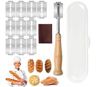 FEIBAMAOYI Cuchilla Panadero，Masa cuchillo Herramienta de corte de pan Cuchillo de masa con 10 Cuchillas de Afeitar，para Pan Masa Hornear Cocina Bricolaje