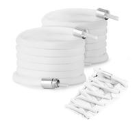 Feibmir 2-6 pares de cordones elásticos sin atar, cordones universales para zapatos para niños y adultos, cordones planos sin atar para zapatos de correr con cierre de metal, 2 blancos (estilo medio