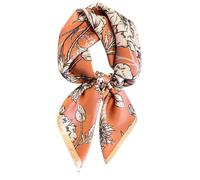 FEIBOON Bufandas de seda de morera 100% pura, 27 x 27 pulgadas, bufanda cuadrada para mujer, pañuelo para la cabeza, pañuelo para el pelo, bandana empaquetada para regalo, Rosado floreado, 53 cm