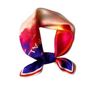 FEIBOON Bufandas de seda de morera, bufanda de cuello de 21 x 21 pulgadas, bufanda cuadrada pequeña para el pelo, bandana para mujer, paquete de regalo, Rojo + azul, 53 cm