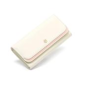 FEIBOON Cartera delgada de piel con bloqueo RFID para mujer, con bloqueo RFID, cartera de viaje, Beige Blanco, Moda