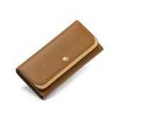 FEIBOON Cartera delgada de piel con bloqueo RFID para mujer, con bloqueo RFID, cartera de viaje, Marrón, Moda