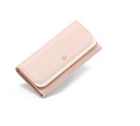 FEIBOON Cartera delgada de piel con bloqueo RFID para mujer, con bloqueo RFID, cartera de viaje, Rosado, Moda