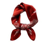 FEIBOON Pañuelo de seda de morera para el cuello, bufanda cuadrada pequeña de 21 x 21 pulgadas, pañuelo para el pelo para mujer, empaquetado de regalo, Anacardo rojo, 53 cm