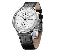 FEICE Reloj Automático Mecánico Reloj Bauhaus con Espejo Curvo Reloj Multifuncional con Calendario Semana Reloj Impermeable de Pulsera FM121