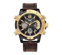 FEICE Reloj cronógrafo deportivo para hombre, de cuarzo japonés, analógico, digital, impermeable, multifuncional, luminiscente, estilo industrial, punk, Multicolor: dorado, 47MM, Moderno