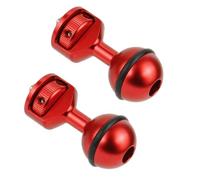 FEICHAO 2 soportes de cabeza de bola CNC de 1/4, cabeza de bola extendida de 1 pulgada para jaula de cámara y accesorios de mano de buceo. (rojo)
