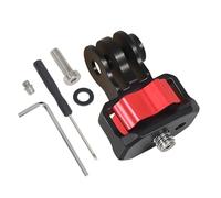 FEICHAO Adaptador universal de montaje de cámara de 1/4 pulgadas a tres ranuras para tarjetas para cámara de acción, accesorios de fotografía (Kit, rojo)