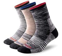 FEIDEER Calcetines de senderismo para hombre, multipack Wicking Cushioned Outdoor Recreation Crew Socks, negro/gris/caqui claro, 12.5-15