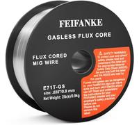 FEIFANKE Alambre de Soldadura 0,9 mm 1KG Hilo Flux E71T-GS Hilo Soldar Sin Gas Para Máquina de Soldar, Rollo de Alambre D100 1 Pieza