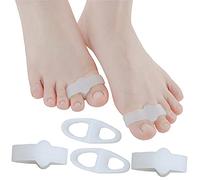 feifanshop 4 piezas de separador de dedos de silicona para Hallux Valgus de talla universal, corrector de dedo en martillo, separador de dedos con 2 bucles, corrector de dedos de gel