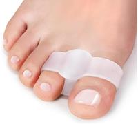 feifanshop 4 piezas de separador de dedos de silicona para Hallux Valgus de talla universal, corrector de dedo en martillo, separador de dedos con 2 bucles, corrector de dedos de gel