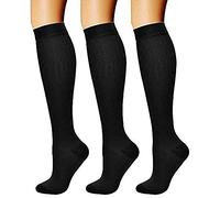 feifanshop Calcetines de Compresión para Hombres y Mujeres 3 Pares 15-20 mmHg es el Mejor para Running, Correr, Senderismo, Volar, Viajar, Varicosas, Médico, Deportivo, Embarazo
