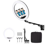 FEIFANTEAM Soporte de pared de anillo de 25 pulgadas con soporte para teléfono, brazo triangular ajustable para estudio de iluminación de fotografía, transmisión en vivo, salón, luz de tatuaje de