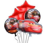 FEIFEI'S BOW 5 globos de papel de aluminio de Cenicienta de princesa, fiesta de cumpleaños, globos de felicitaciones, baby shower, decoraciones de fiesta, accesorios temáticos para niños (coches, 5