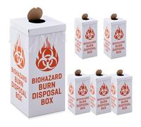 Feifeiya Paquete de 6 contenedores de eliminación de riesgos biológicos de laboratorio que se queman con bolsas de forro y tapas, modelo de suelo, caja de contenedores de residuos de riesgo biológico