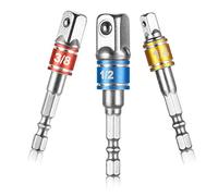 'feifox hexagonal Vaso 3 piezas Vaso adaptador ranuras Llave Nuss - Extensión para atornillador inalámbrico, conexión 1/4 "3/8" 1/2 adaptador Set
