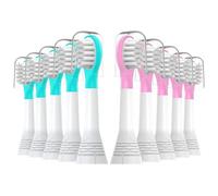Feihead Cabezales de repuesto para cepillo de dientes para niños, 10 unidades, compatible con Philips Sonicare Kids, cabezal suave, para niños de 3 a 7 años, para niños y niñas, 5 azul + 5 rosa