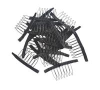 FeiHong Peines de peluca para hacer gorras de peluca de acero 7 dientes Clips de peluca para postizos, accesorios de peluca 24 unids/lote (rubio)