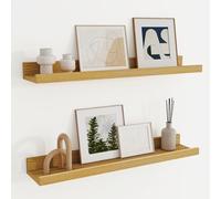 Feihorrm Juego de 2 estantes flotantes de 60 cm de Color Roble, estantes de guardería con Borde para Almacenamiento de Juguetes, estantería de Madera para niños (2, Roble, 60 CM - Set of 2)