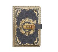 FEIHS 1 Pieza Diario con Candado, PU Leather Journal, Cuaderno de Cuero Vintage con Cerradura de Combinación, Cuaderno de Viaje, A5, 200 Páginas, Diario con Contraseña, para Mujeres y Hombres (Gris)