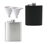 FEIHS 2 Piezas Petaca de licor de cadera,botella de whisky portátil,Petaca con Embudo,Ideal para citas cotidianas, reuniones, picnics al aire libre y ocasiones similares-230ml/ 8 oz