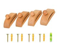 FEIHS 4 Unidades Colgador de Madera para Colcha, Juego de Colgadores de Pared de Edredón de Madera, Alfombra Y Clips de Edredón Mural para Colgar y exhibir alfombras, edredones, tapices, Arte de Tela