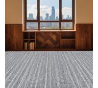 FEIJDON Alfombra de Césped Artificial 400 x 590 cm Antideslizantes y Resistentes Alfombra de Césped en Muchos Colores y Tamaños para Apartamento, Oficina, Gris Claro