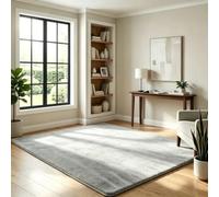 FEIJDON Alfombra Salon 105 x 105 cm Lavable en Lavadora, Pelo Corto, Antideslizante Tapete Sala Uni, Minimalista, Fácil Cuidado para Salón, Dormitorio, Sala, Oficina, Niños, Gris Claro