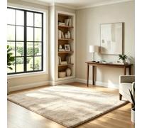 FEIJDON Alfombra Salon 70 x 105 cm Lavable en Lavadora, Pelo Corto, Antideslizante Tapete Sala Uni, Minimalista, Fácil Cuidado para Salón, Dormitorio, Sala, Oficina, Niños, Beige