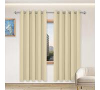 FEIJDON Cortinas Opacas Dormitorio 360 x 175 cm con Ojales Modernas Decorativas Cortinas Dobles Opacas Ventanas per Il Soggiorno e La Camera, Color Crema