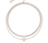 FEIKFEIZ Cadena de tobillo de moissanita, diamantes cultivados en laboratorio de 4 mm, chapado en oro rosa de 18K, cadena de tobillo ajustable para mujer, regalo de joyería.