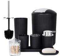 FEILANDUO Juego Completo de Accesorios de baño, Juego de 8 Accesorios de baño con Basura, dispensador de jabón, jabonera, Soporte para Cepillo de Dientes, Taza para Cepillo de Dientes, Cepillo de