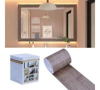FEILAYS Cinta adhesiva con aspecto de madera, cenefa autoadhesiva de PVC, decoración de pared, extraíble, autoadhesiva, para cocina, baño, puerta, borde, pegatinas, papel pintado, 10 cm x 10 m
