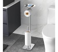 FEILERN Soporte para Papel higiénico para baño, dispensador de Papel higiénico, Almacenamiento de 4 Rollos de Reserva, con Estante Superior de Almacenamiento para teléfonos celulares, toallitas,