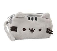 FeiliandaJJ Estuche de lápices de gran capacidad de doble capa lindo gato peluche estudiante estuche niña multifunción viaje bolsa de cosméticos bolsa de papelería estuche estuche lápiz bolsa (gris)