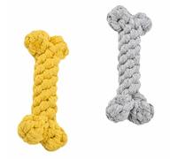 feiling 2 piezas de juguete para perros con forma de hueso de 15 cm, para masticar, para perros (gris y amarillo)