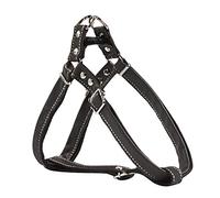 feiling Arnés para Perros Pequeño Mediano Grande Tamaño Duradero Antitirones Cuero Arnes Pecho Ajustable Step-In Arnes Cachorro Cómodo (M, Negro)