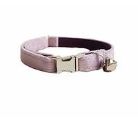 feiling Collar de gato de un solo color, cierre ajustable, para mascotas, color pastel, con nudo arco, accesorio para gatos (lila, S: 16-26 cm)