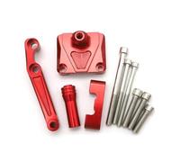 FEILIVCI Piezas de Repuesto para Kawasaki para Ninja 250R EX250 EX250 2008-2012 Kit Montaje Soporte Amortiguador Estabilizador Dirección CNC para Motocicleta Piezas modificación(Bracket-Red)
