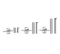 Feilok 3/12 pares básicos de acero inoxidable para hombre pendientes de aro túnel pendientes para mujer falsos dilatadores pendientes de aro 5 10 15 mm juego de pendientes, Acero inoxidable