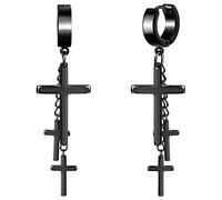 feilok 3 pares de pendientes de doble cabeza conjuntos de espiral hipoalergénica perforada cartílagos cruzados negros para niñas y niños