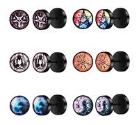 feilok 6 pares de pendientes de perno de acero inoxidable para conjuntos de perno perforados de cartílago masculino y femenino