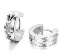 Feilok - Aretes de acero inoxidable para mujer y niña, con forma de aro, joyería de clavos para orejas, Acero inoxidable